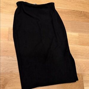 bebe pebble faux suede Black High-Waist Pencil midi Skirt‎ medium nwt